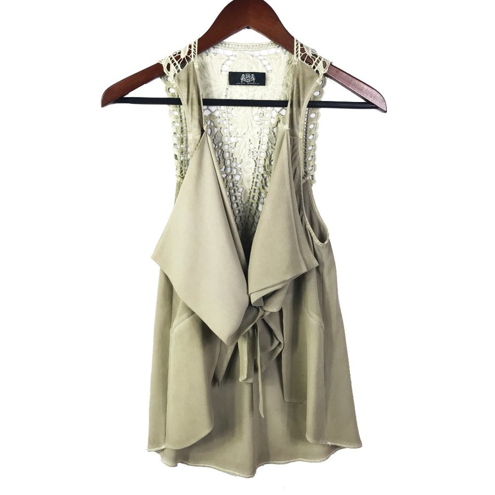 Javier Simorra Womens Blouse Size: S/M. Light Sage Green Crochet. No tags